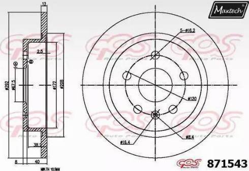 Maxtech 871543.6060 - Bremžu diski ps1.lv