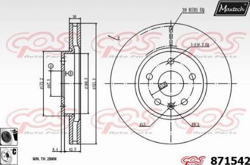 Maxtech 871542.6060 - Bremžu diski ps1.lv