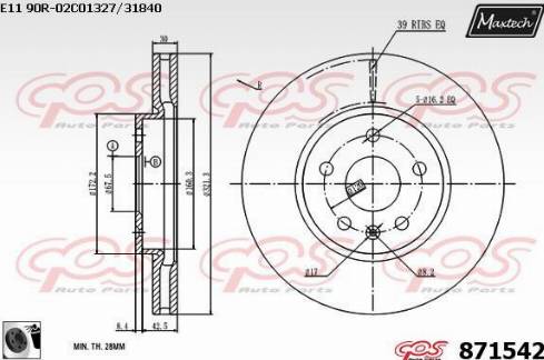 Maxtech 871542.0060 - Bremžu diski ps1.lv