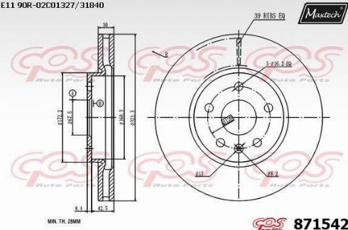 Maxtech 871542.0000 - Bremžu diski ps1.lv