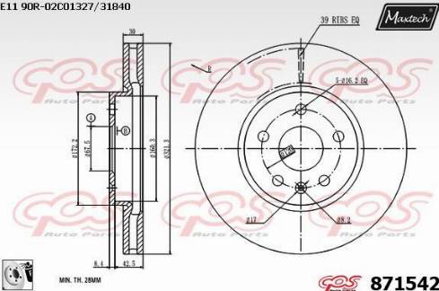 Maxtech 871542.0080 - Bremžu diski ps1.lv