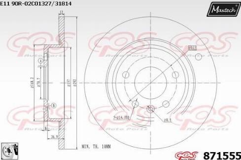 Maxtech 871555.0080 - Bremžu diski ps1.lv