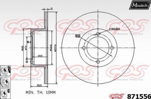 Maxtech 871556.6880 - Bremžu diski ps1.lv