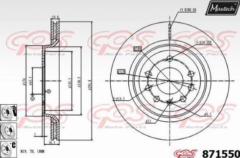 Maxtech 871550.6880 - Bremžu diski ps1.lv