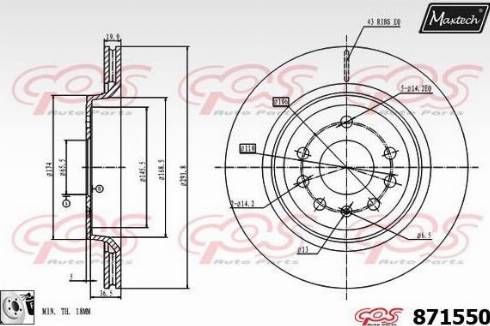 Maxtech 871550.0080 - Bremžu diski ps1.lv