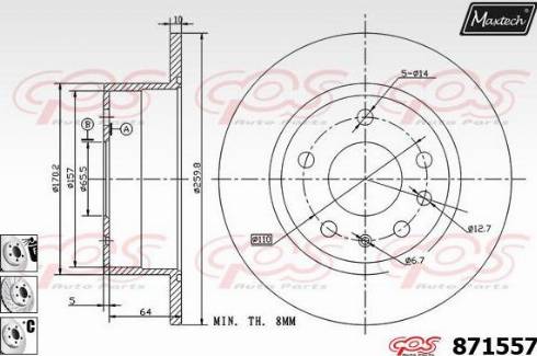 Maxtech 871557.6980 - Bremžu diski ps1.lv