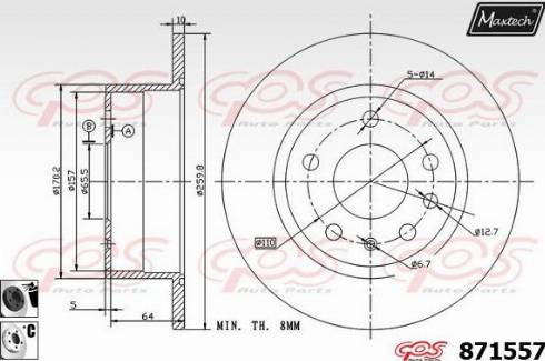 Maxtech 871557.6060 - Bremžu diski ps1.lv