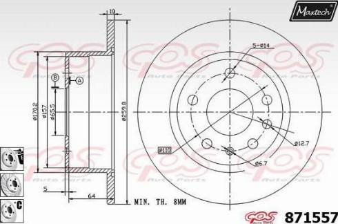 Maxtech 871557.6880 - Bremžu diski ps1.lv