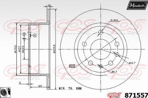 Maxtech 871557.0060 - Bremžu diski ps1.lv