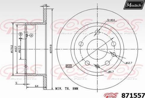 Maxtech 871557.0000 - Bremžu diski ps1.lv