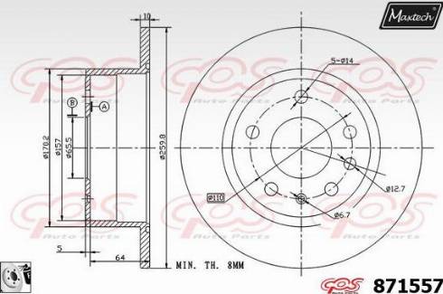 Maxtech 871557.0080 - Bremžu diski ps1.lv