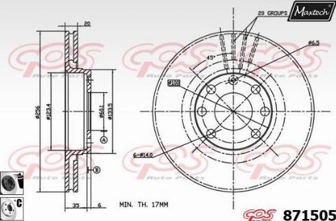 Maxtech 871505.6060 - Bremžu diski ps1.lv