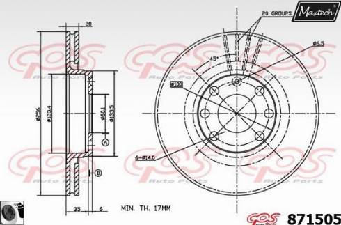 Maxtech 871505.0060 - Bremžu diski ps1.lv