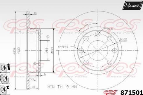 Maxtech 871501.6880 - Bremžu diski ps1.lv