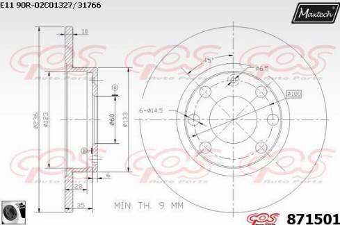 Maxtech 871501.0060 - Bremžu diski ps1.lv