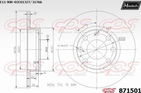 Maxtech 871501.0000 - Bremžu diski ps1.lv