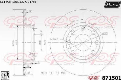 Maxtech 871501.0080 - Bremžu diski ps1.lv