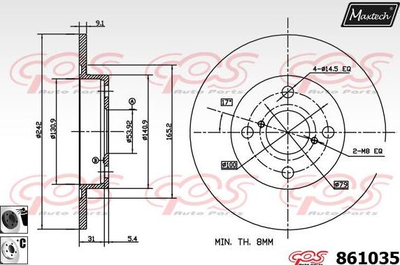 Maxtech 871508 - Bremžu diski ps1.lv