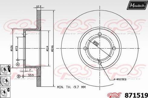 Maxtech 871519.6980 - Bremžu diski ps1.lv