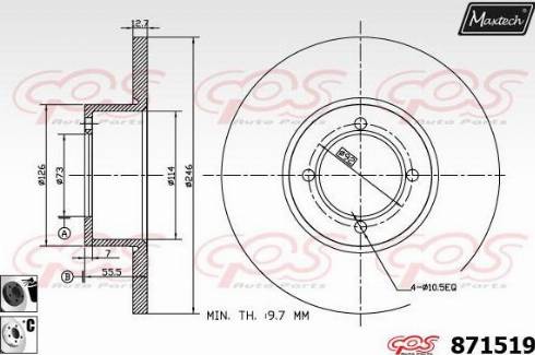 Maxtech 871519.6060 - Bremžu diski ps1.lv