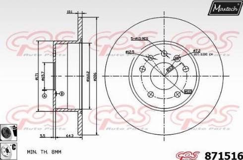 Maxtech 871516.6060 - Bremžu diski ps1.lv