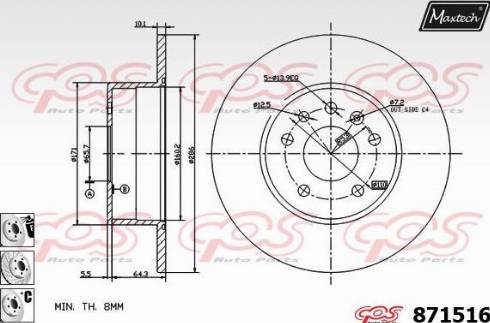 Maxtech 871516.6880 - Bremžu diski ps1.lv