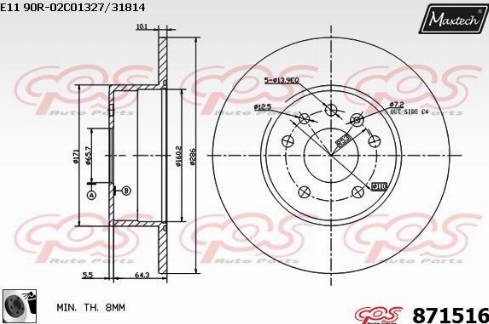 Maxtech 871516.0060 - Bremžu diski ps1.lv