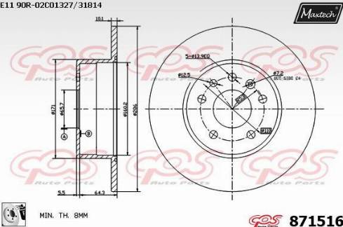 Maxtech 871516.0080 - Bremžu diski ps1.lv