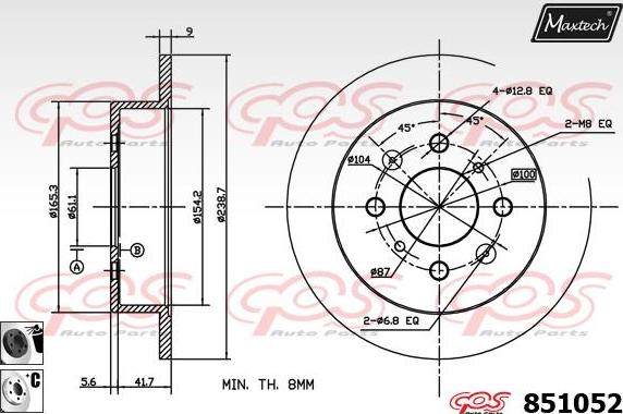 Maxtech 871516 - Bremžu diski ps1.lv