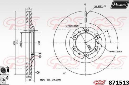 Maxtech 871513.6060 - Bremžu diski ps1.lv