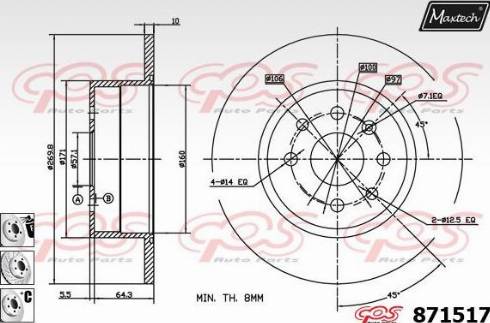 Maxtech 871517.6880 - Bremžu diski ps1.lv