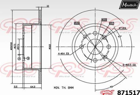 Maxtech 871517.0000 - Bremžu diski ps1.lv