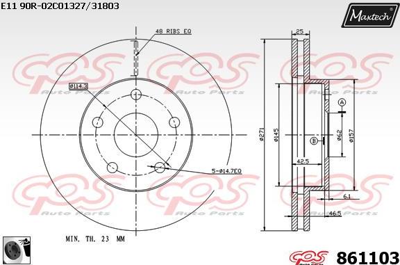 Maxtech 871517 - Bremžu diski ps1.lv