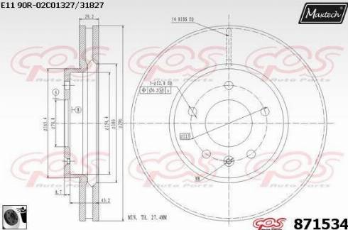 Maxtech 871534.0060 - Bremžu diski ps1.lv