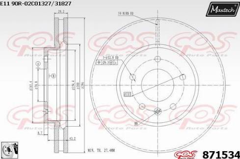 Maxtech 871534.0080 - Bremžu diski ps1.lv