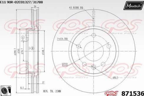 Maxtech 871536.0060 - Bremžu diski ps1.lv