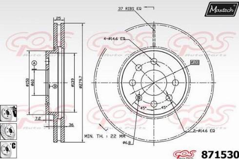 Maxtech 871530.6980 - Bremžu diski ps1.lv