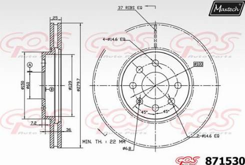 Maxtech 871530.0000 - Bremžu diski ps1.lv