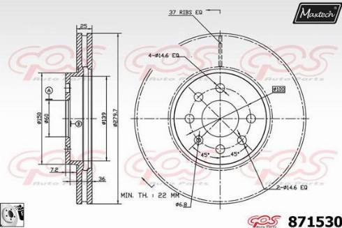 Maxtech 871530.0080 - Bremžu diski ps1.lv