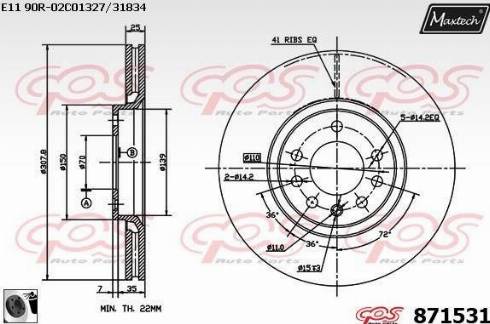 Maxtech 871531.0060 - Bremžu diski ps1.lv