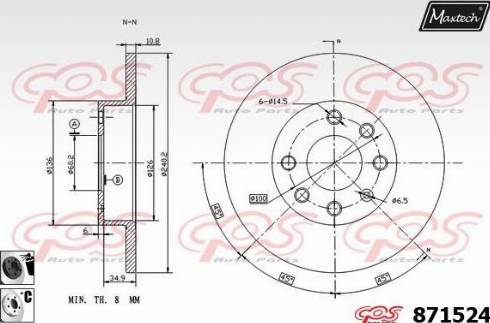 Maxtech 871524.6060 - Bremžu diski ps1.lv