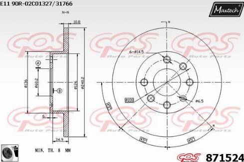 Maxtech 871524.0060 - Bremžu diski ps1.lv