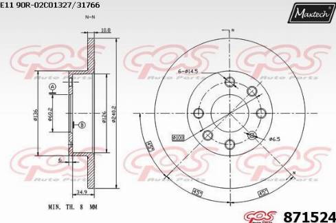 Maxtech 871524.0000 - Bremžu diski ps1.lv