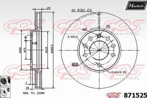 Maxtech 871525.6060 - Bremžu diski ps1.lv