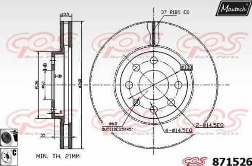 Maxtech 871526.6060 - Bremžu diski ps1.lv