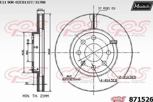 Maxtech 871526.0000 - Bremžu diski ps1.lv