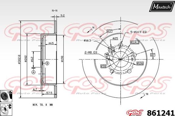 Maxtech 871526 - Bremžu diski ps1.lv