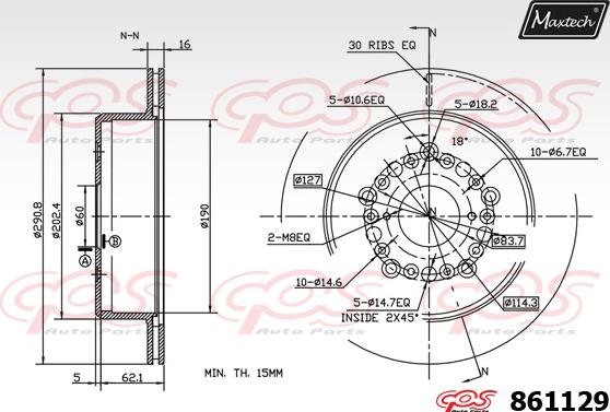 Maxtech 871528 - Bremžu diski ps1.lv