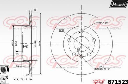 Maxtech 871523.6060 - Bremžu diski ps1.lv