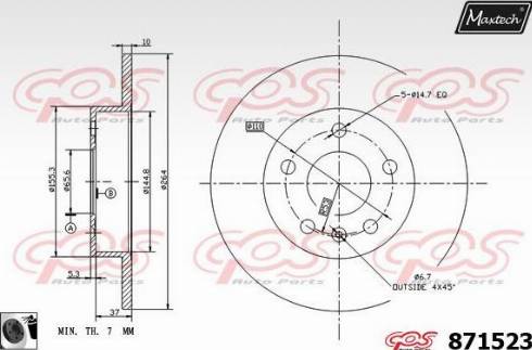 Maxtech 871523.0060 - Bremžu diski ps1.lv